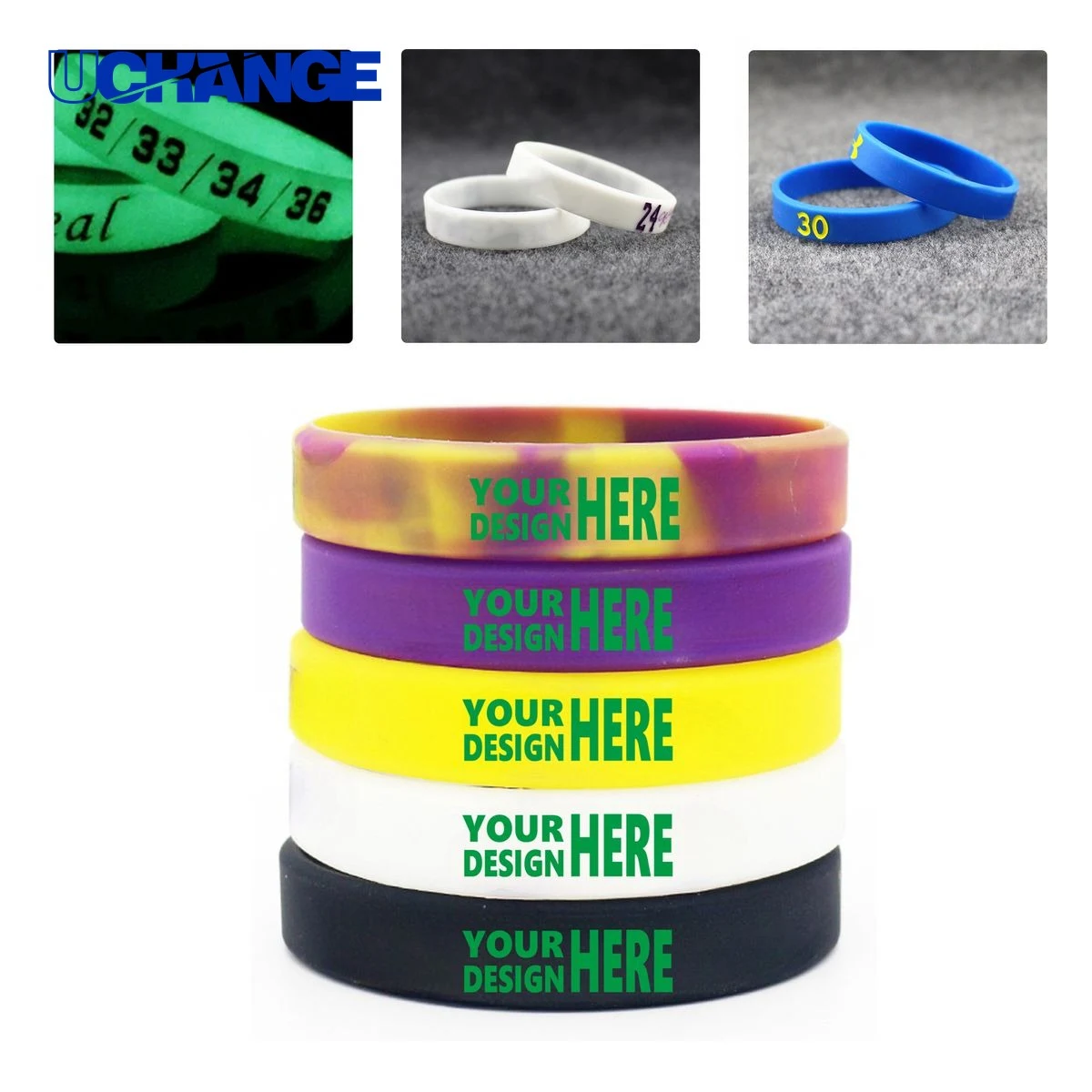 Glow-in-the-Dark Silicone Debossed Wristband 1