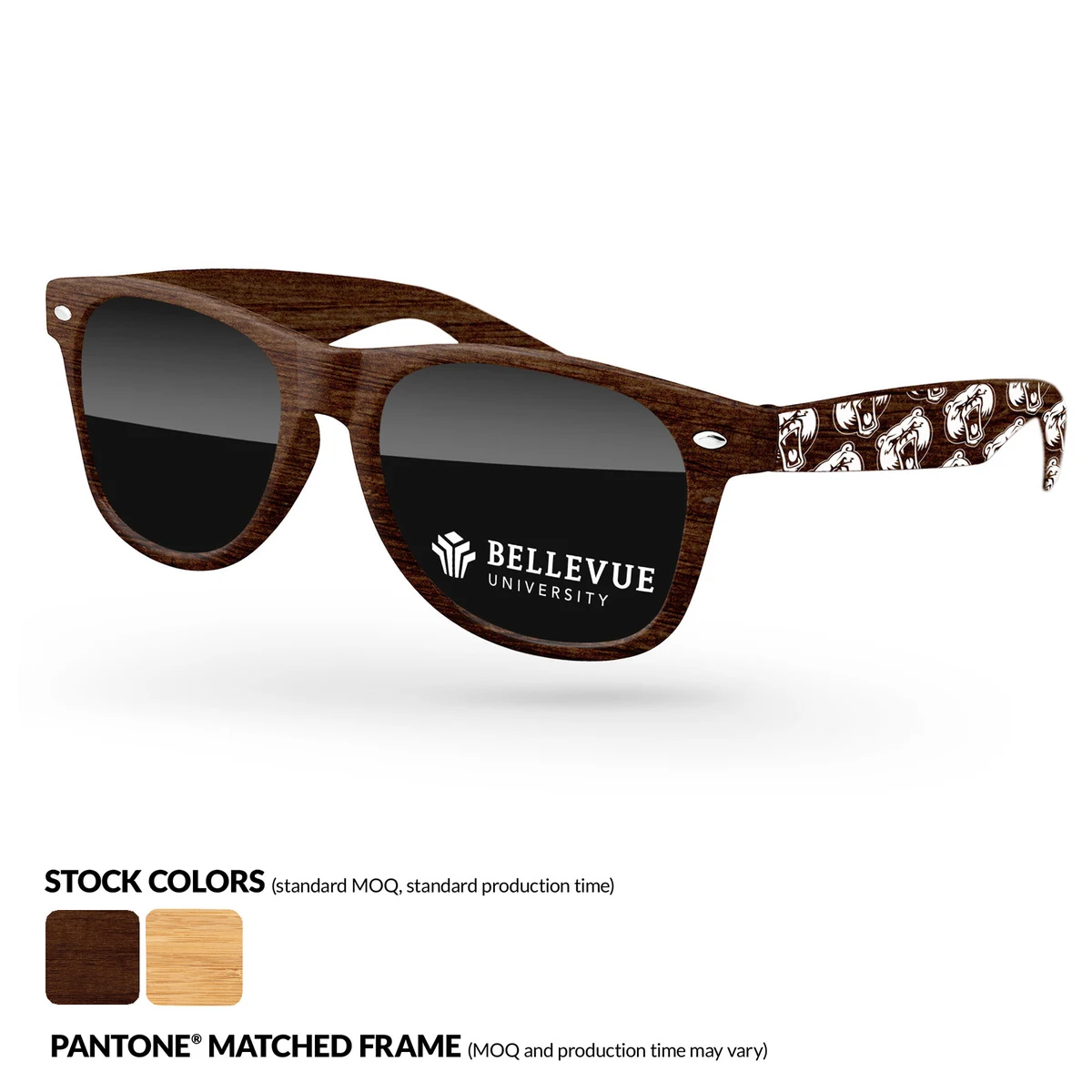 Faux-wood Retro Sunglasses 1