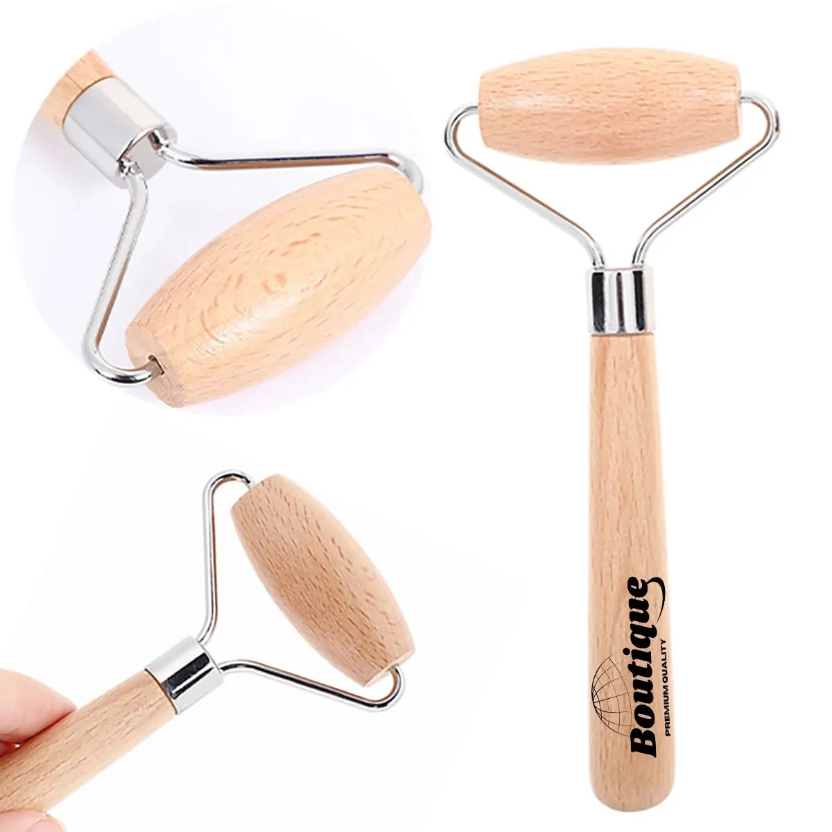 Portable Beech Wood Facial Roller Skin Massager For Face 1