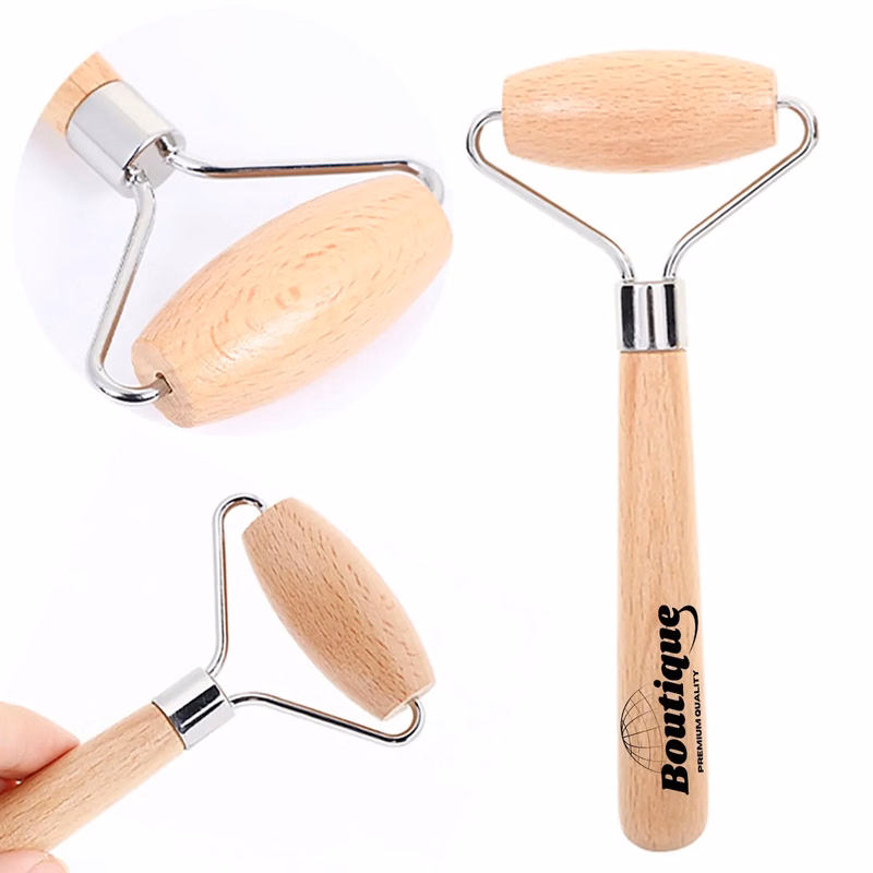 Portable Beech Wood Facial Roller Skin Massager For Face