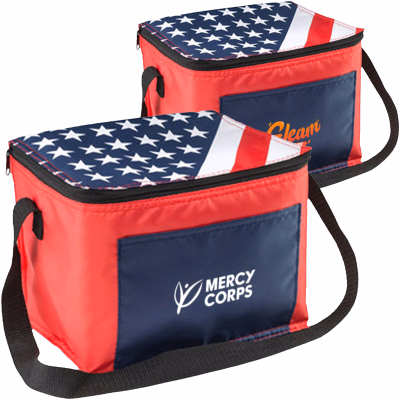 USA Flag PEVA Insulated Lunch Bag