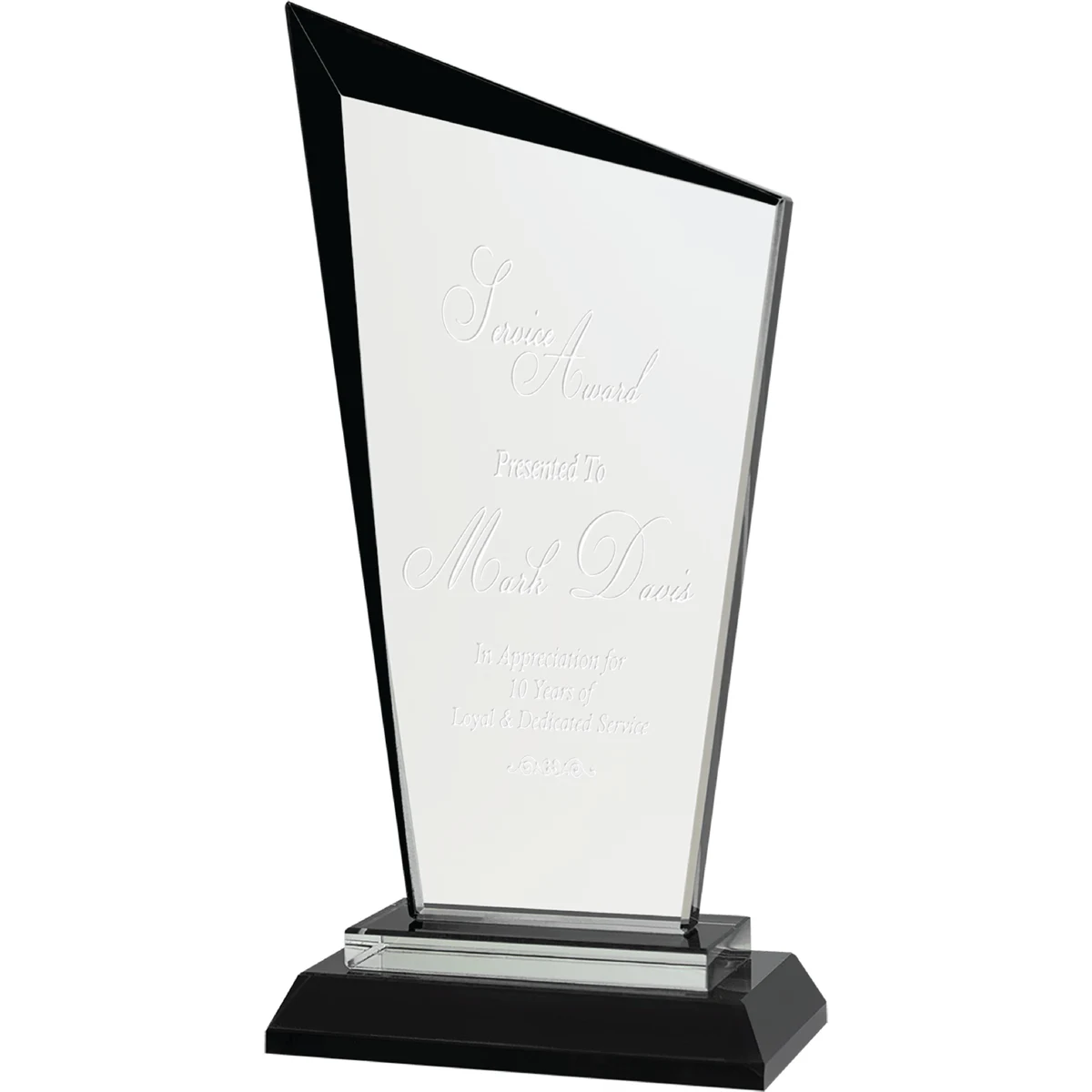 8" Black Razor Glass Award 1