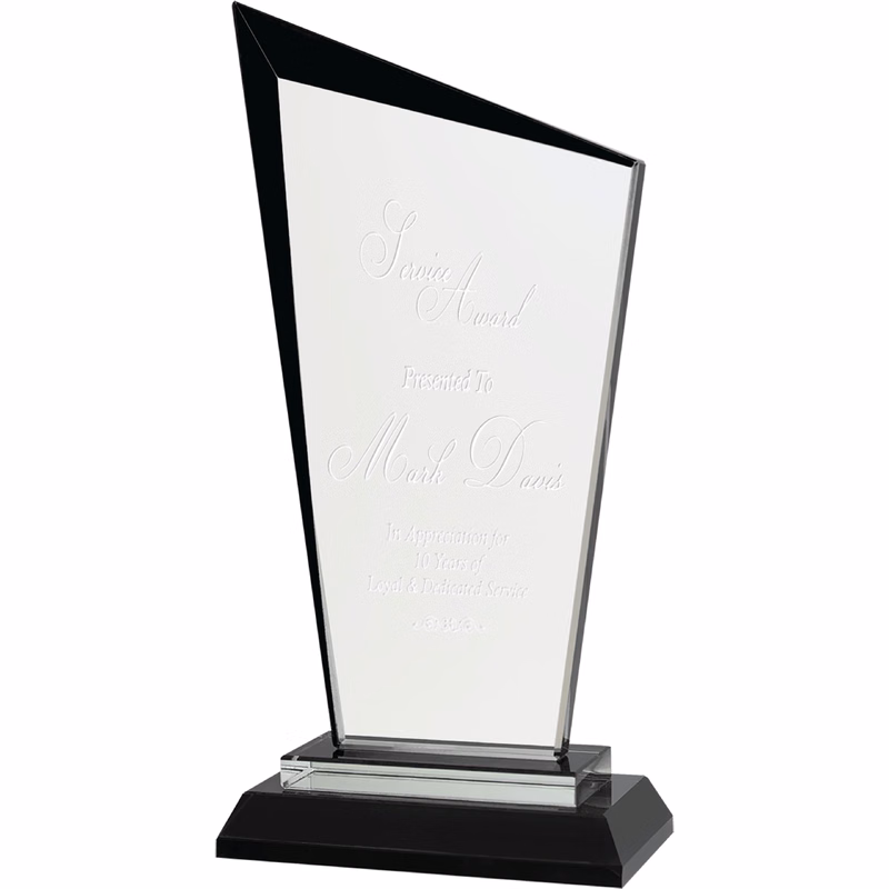 8" Black Razor Glass Award