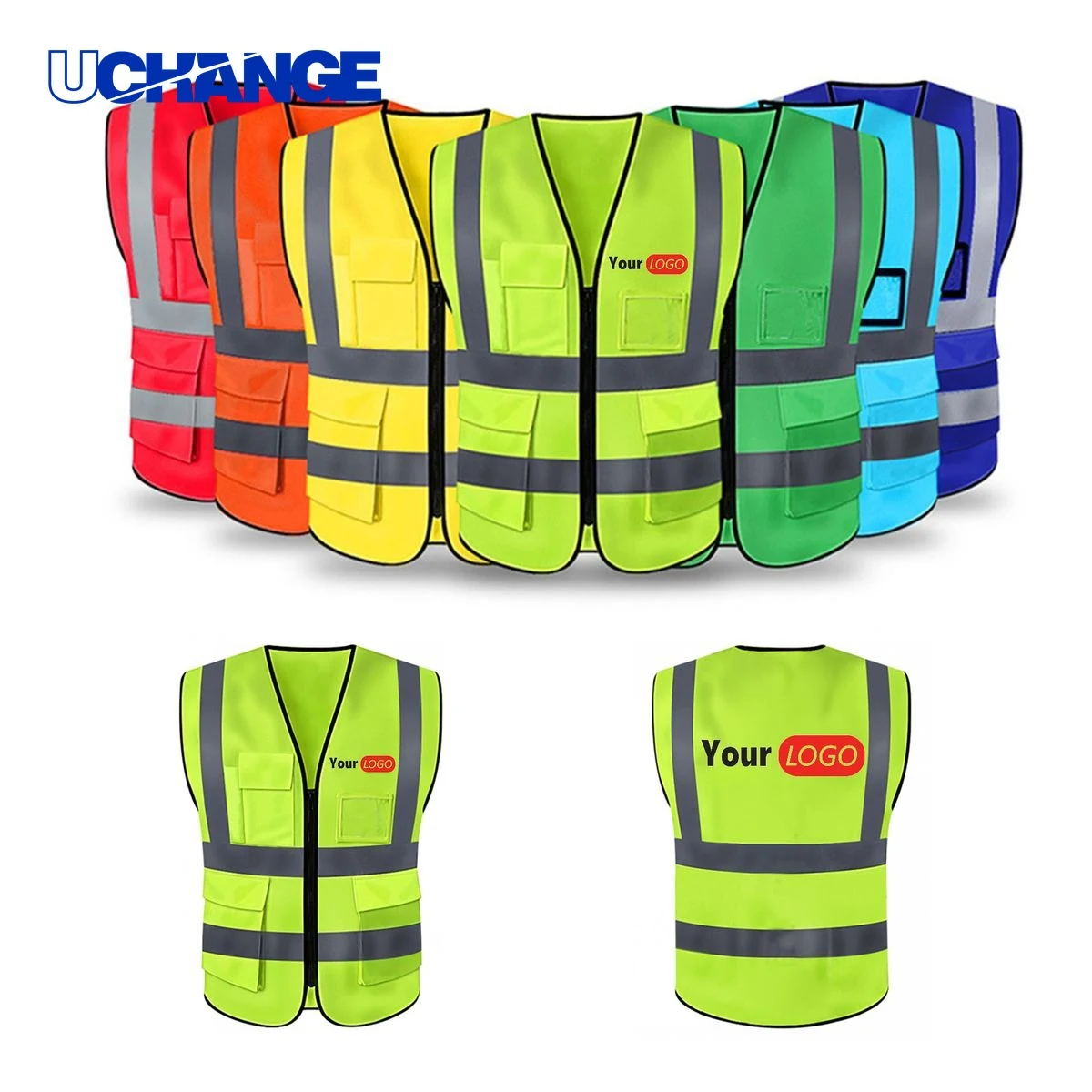 Reflective Safety Vest with Zipper Closure 1