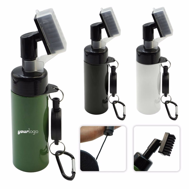 Golf Club Cleaning Brush with Spray Bottle Clip