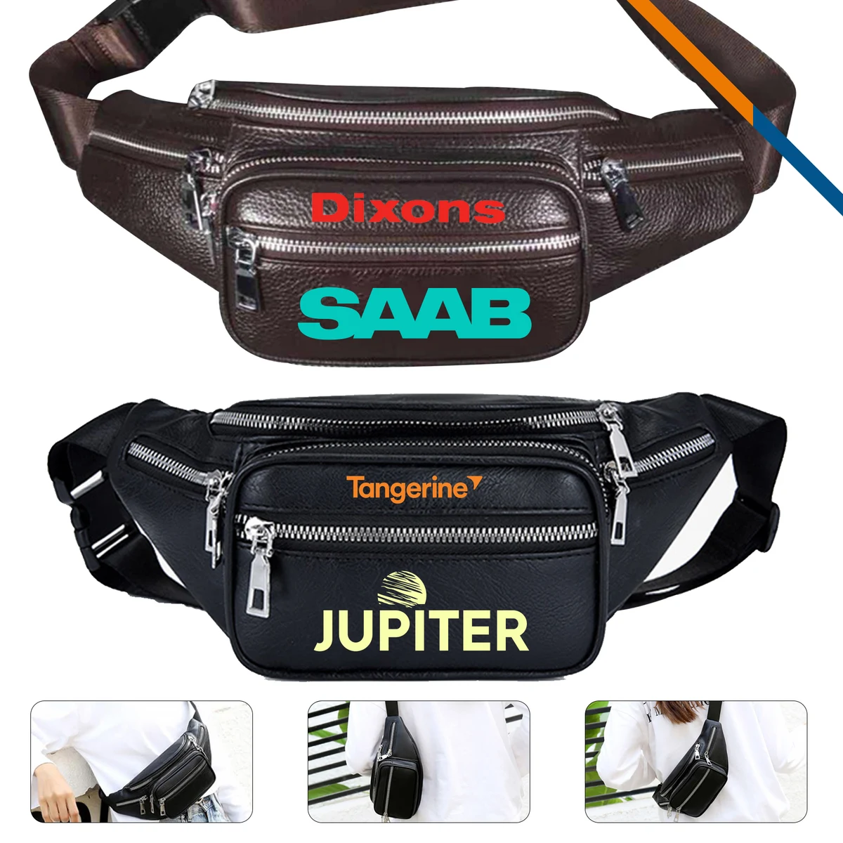 Racer PU Leather Waist Pack 1
