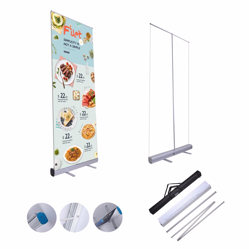 Retractable Roll Up Banner Stand with 32"x71" Custom Print