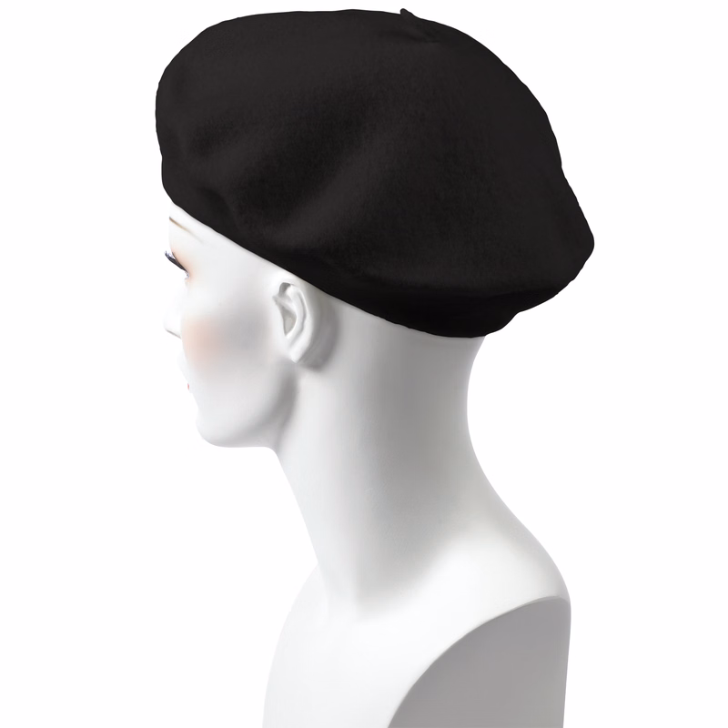 Black Wool Beret