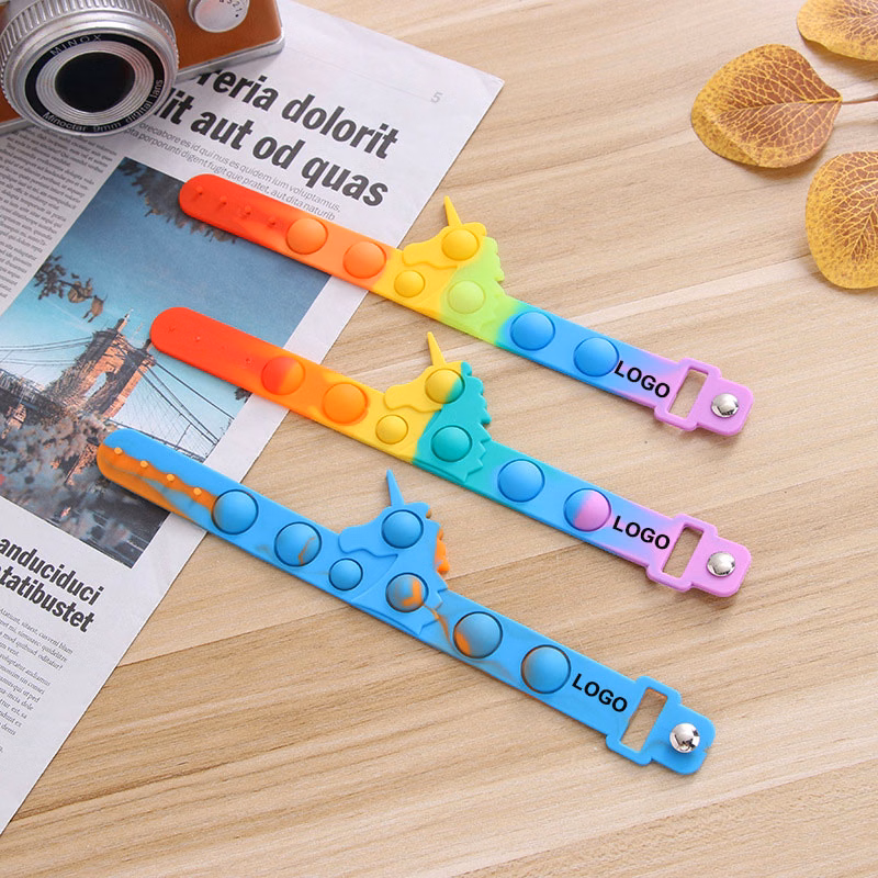 Unicorn Shaped Silicone Push Fidget Toy Bracelet
