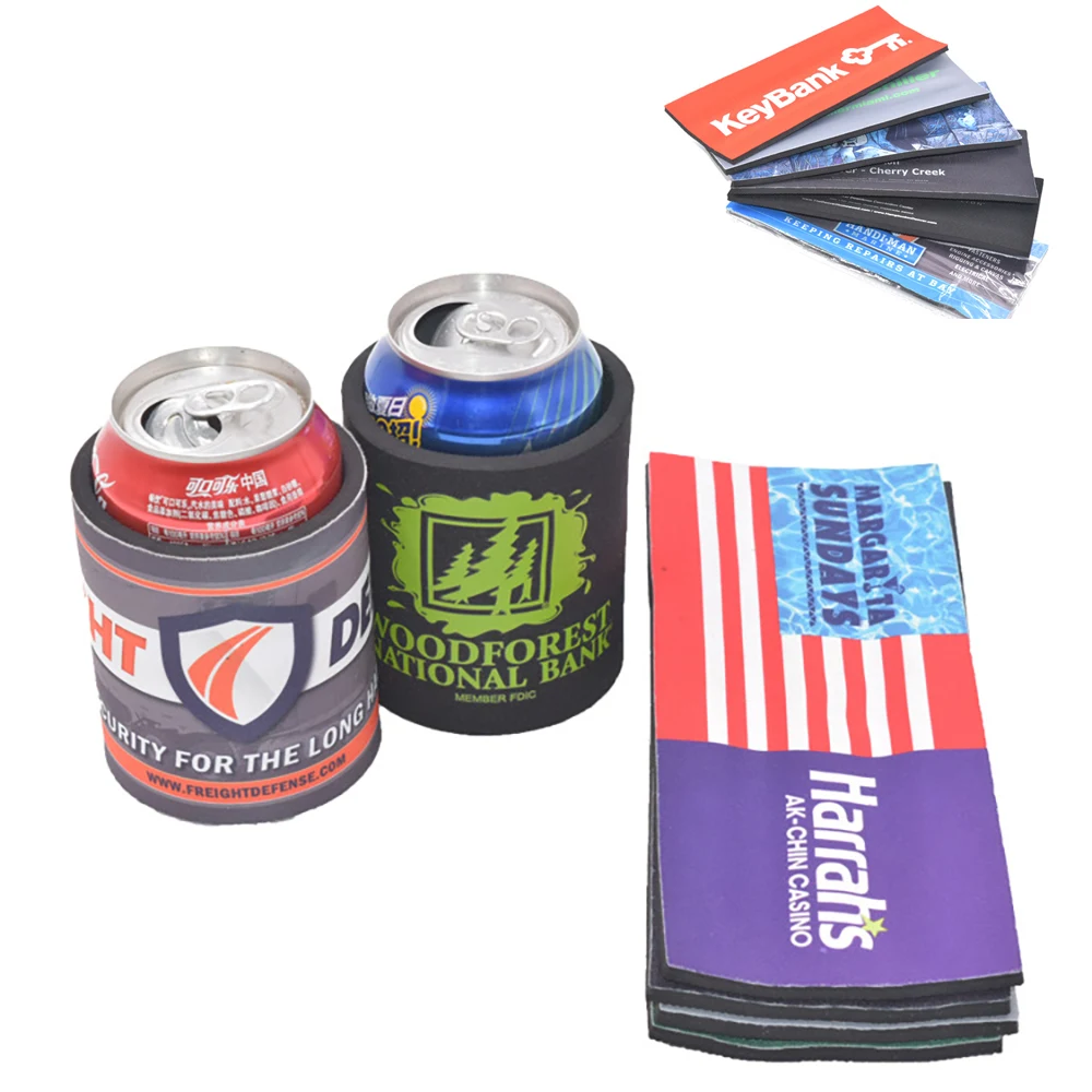 5mm Thickness Neoprene Beverage Slap Wrap Can Coooler, custom koozie with logo imprint 1