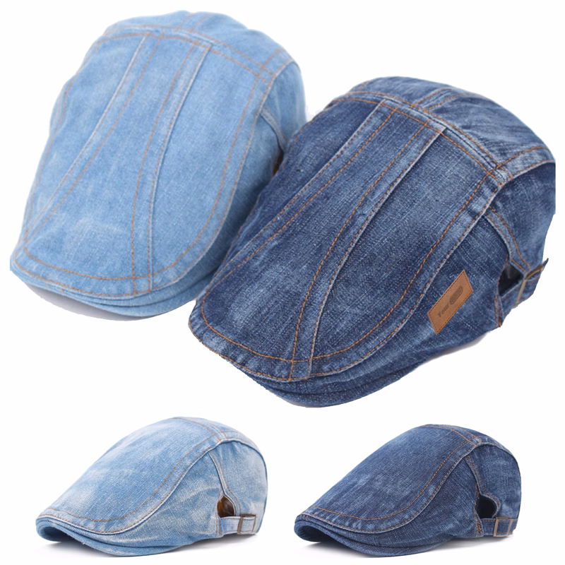Denim Newsboy Cap for Men Women