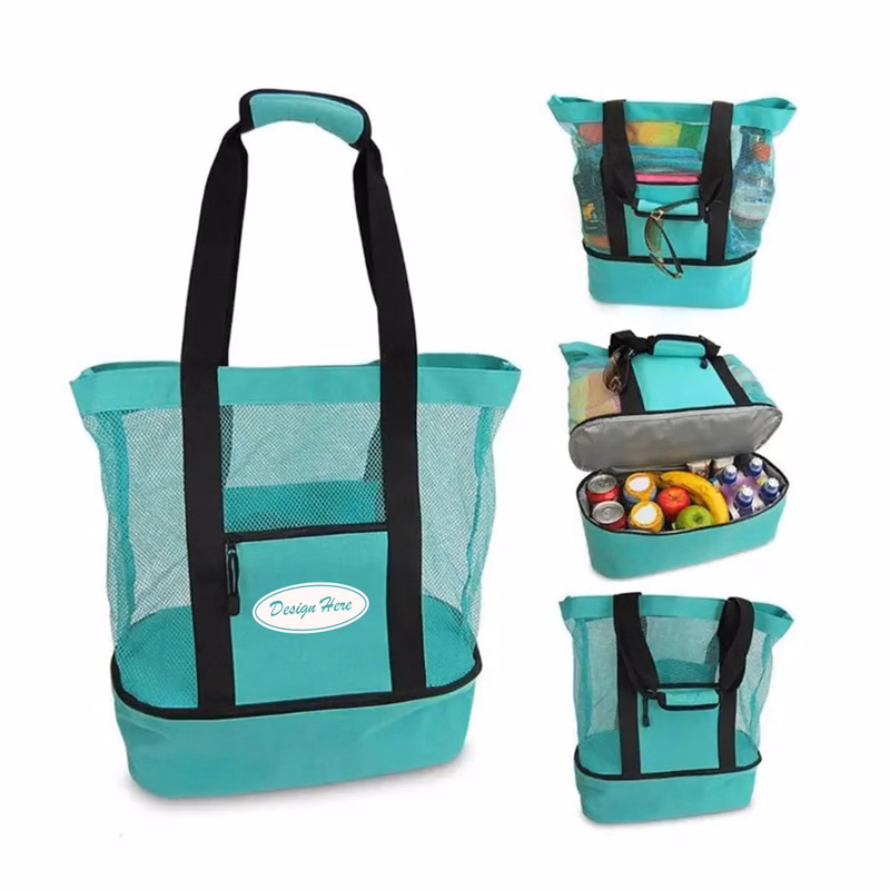 Durable Mesh Tote Bag with Cooler Compartment