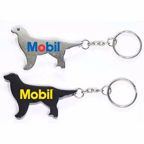 Custom Aluminum Dog Shaped Bottle Opener with Key Chain — Pet Lover Gift Promo