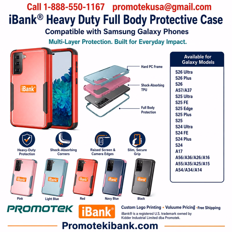 iBank® Heavy Duty Full Body Protective Case compatible with Samsung Galaxy phones
