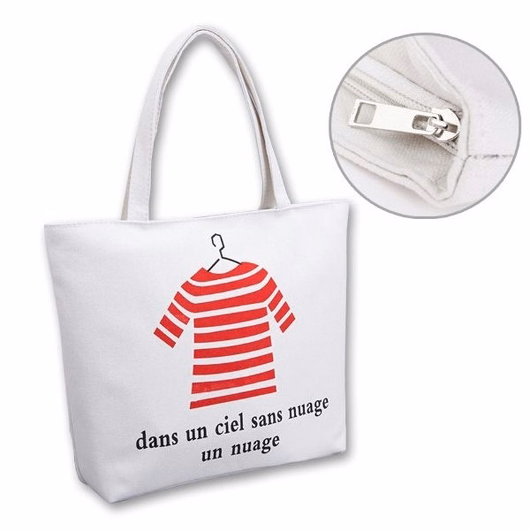 Zippered Poly Custom Logo Boat Handbag with Lining