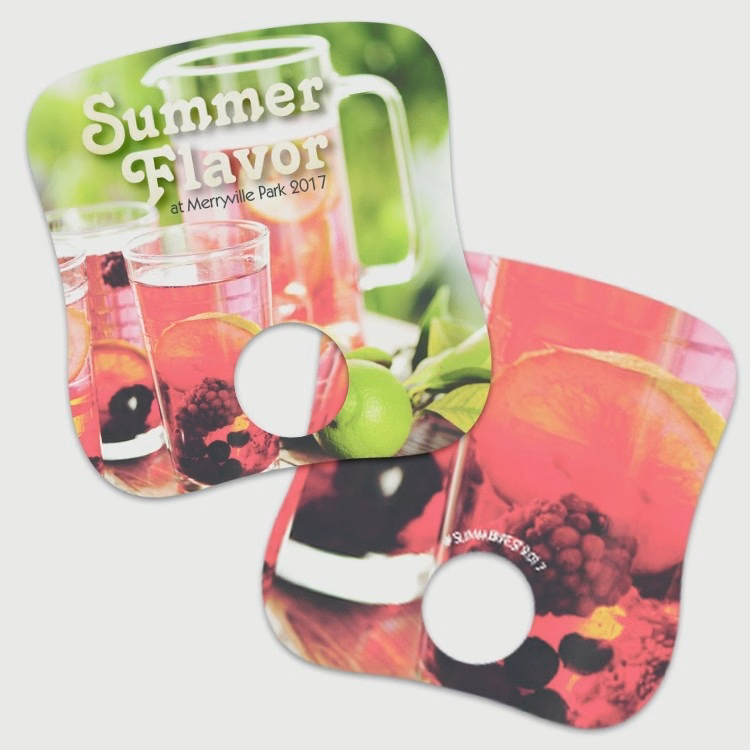 Hand Fan - No Handle - 7.375x7.75 Laminated - 14 pt.