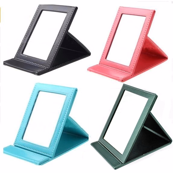 PU Leather Foldable Table Mirror
