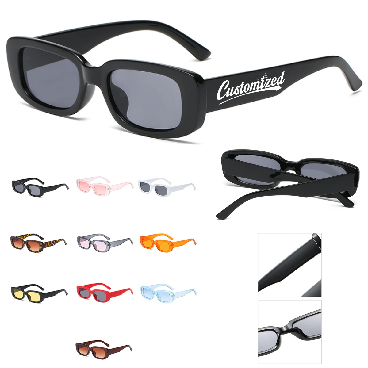 Retro Rectangular UV Protection Sunglasses 1
