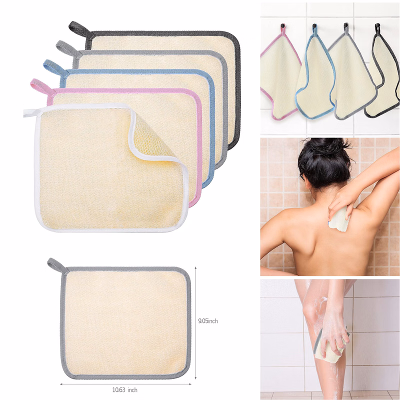 10.63 x 9.05 Inch Women Men Exfoliating Face Body Wash Cloths Towel Weave Bath Cloth