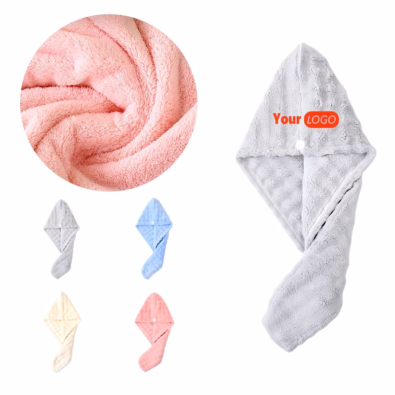 Super Absorbent Soft Coral Fleece Hair Towel