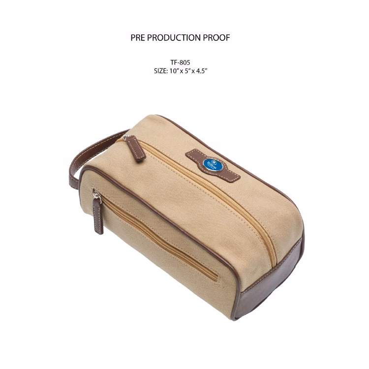 Leather and Canvas Travel Shave Kit