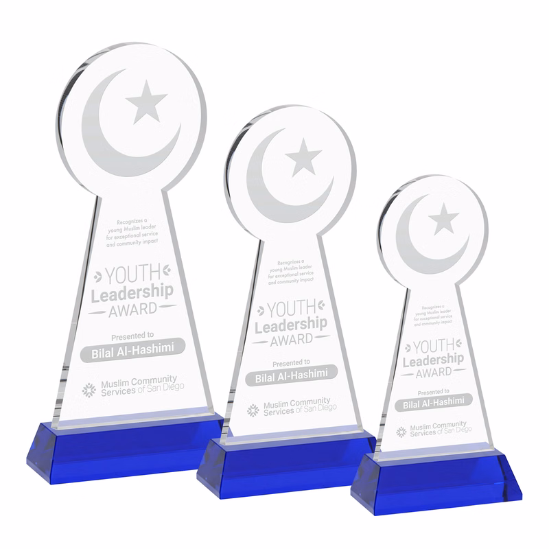 Crescent & Star Award on Hartford Base - Blue