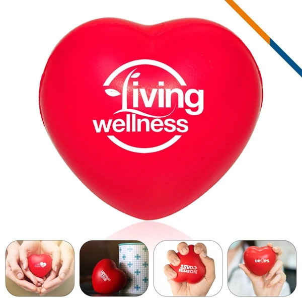 Custom Polyurethane Heart Stress Ball with Sentimental Design — Care & Wellness Promo 1