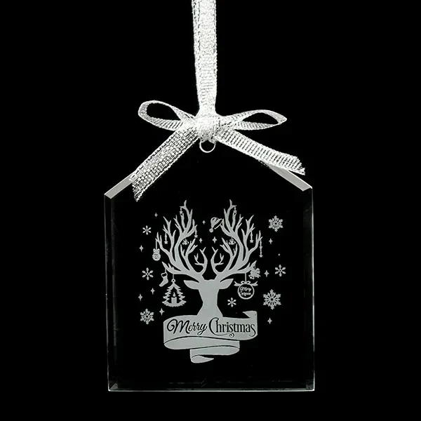 Beveled House Shaped crystal Ornament 1