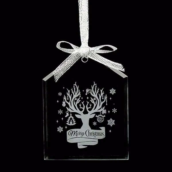 Beveled House Shaped crystal Ornament