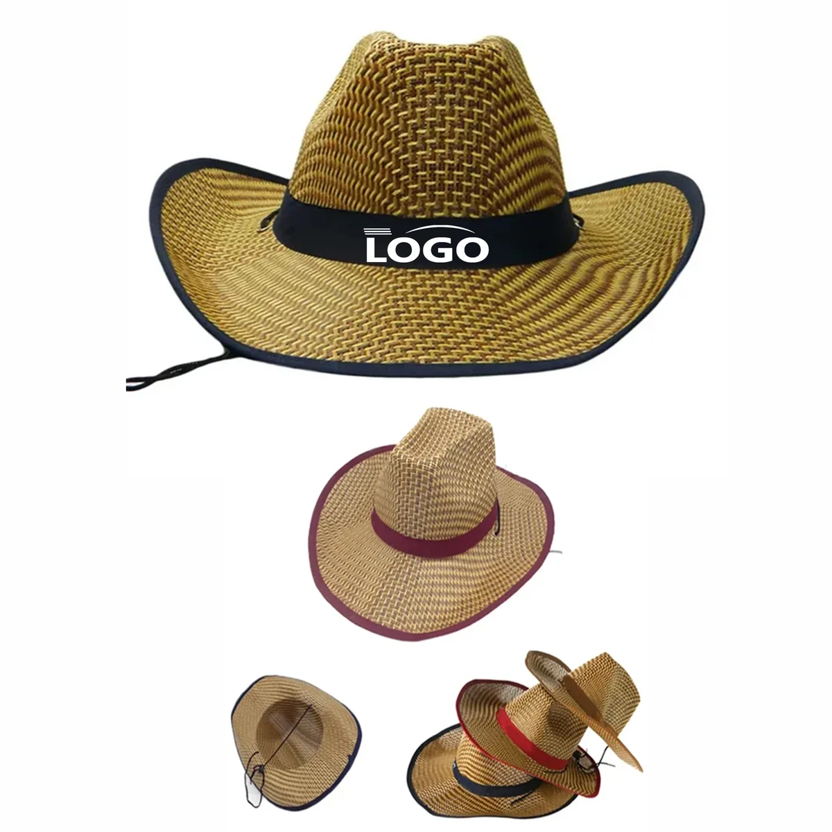Custom Cowboy Straw Hat MOQ 10pcs 1