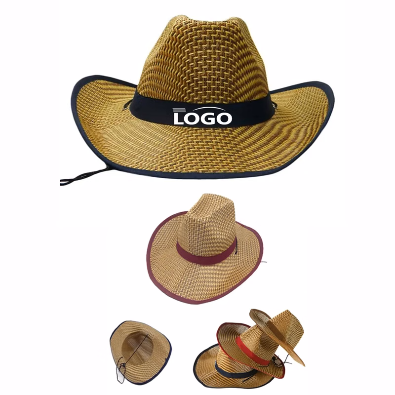 Custom Cowboy Straw Hat MOQ 10pcs