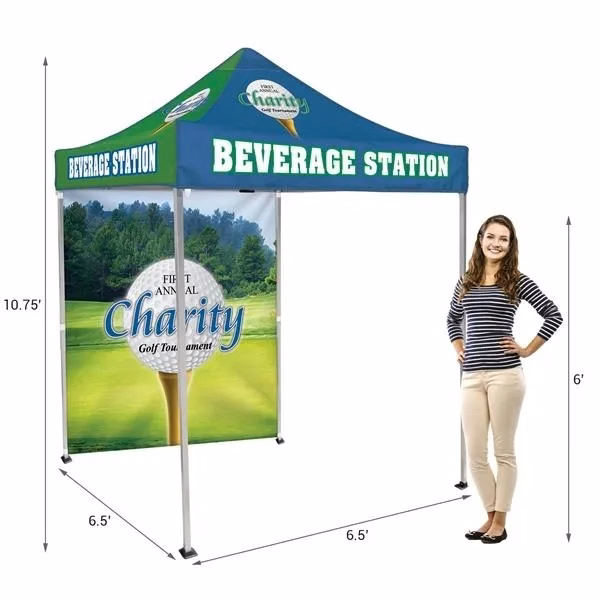 6.5' Square Tent with One Full Single Sided Back Wall