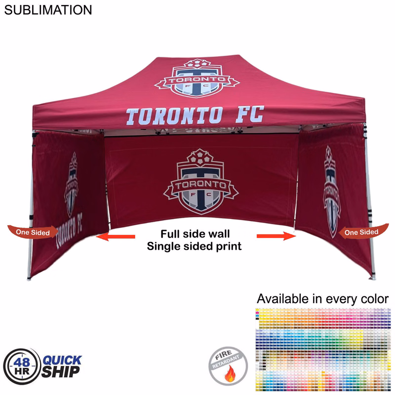 48Hr Quick Ship - Full Side Wall for 10x15 Tent Kit, Sublimated, Single Sided Print