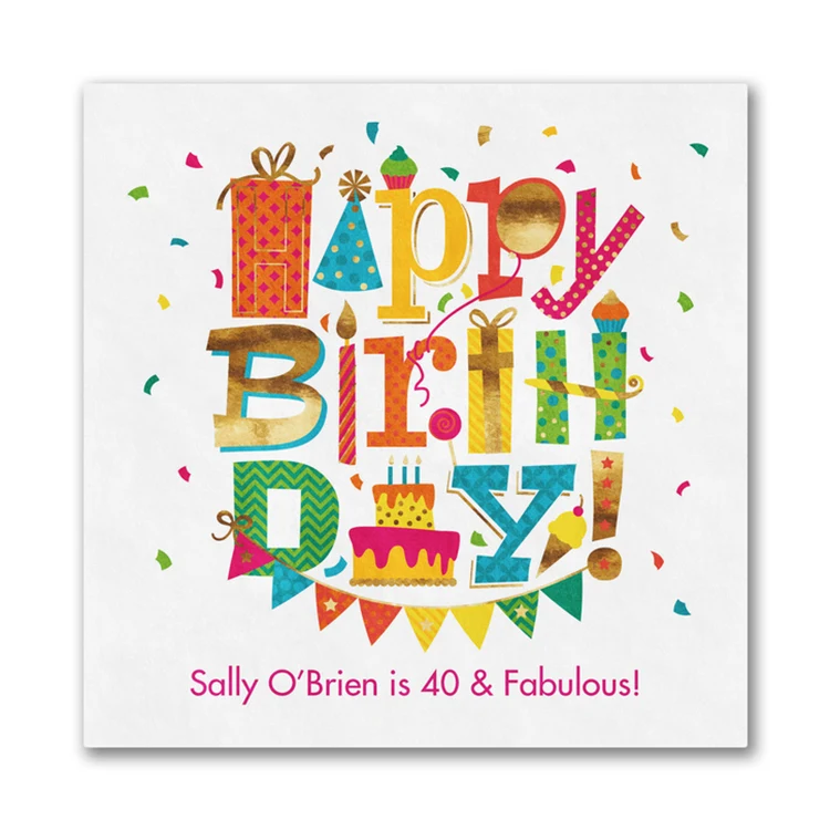 Festive Birthday Luncheon Ooh La Color Napkin 1