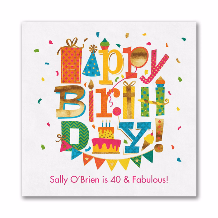 Festive Birthday Luncheon Ooh La Color Napkin