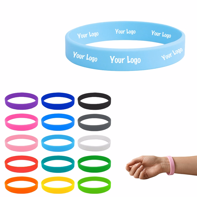 Silicone Solid Color Bracelet 202*12 Customizable With Logo