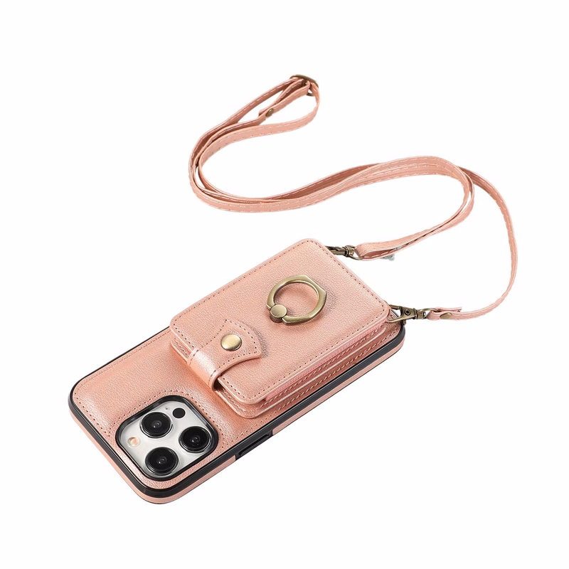 PU Leather Crossbody Phone Case w/ Wallet and Stand