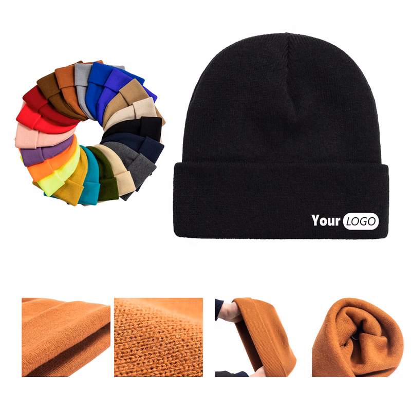 11 Inch Acrylic Knit Beanie Hat