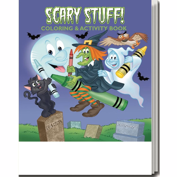 Scary Stuff Coloring Books - Halloween Theme Ages 3-11
