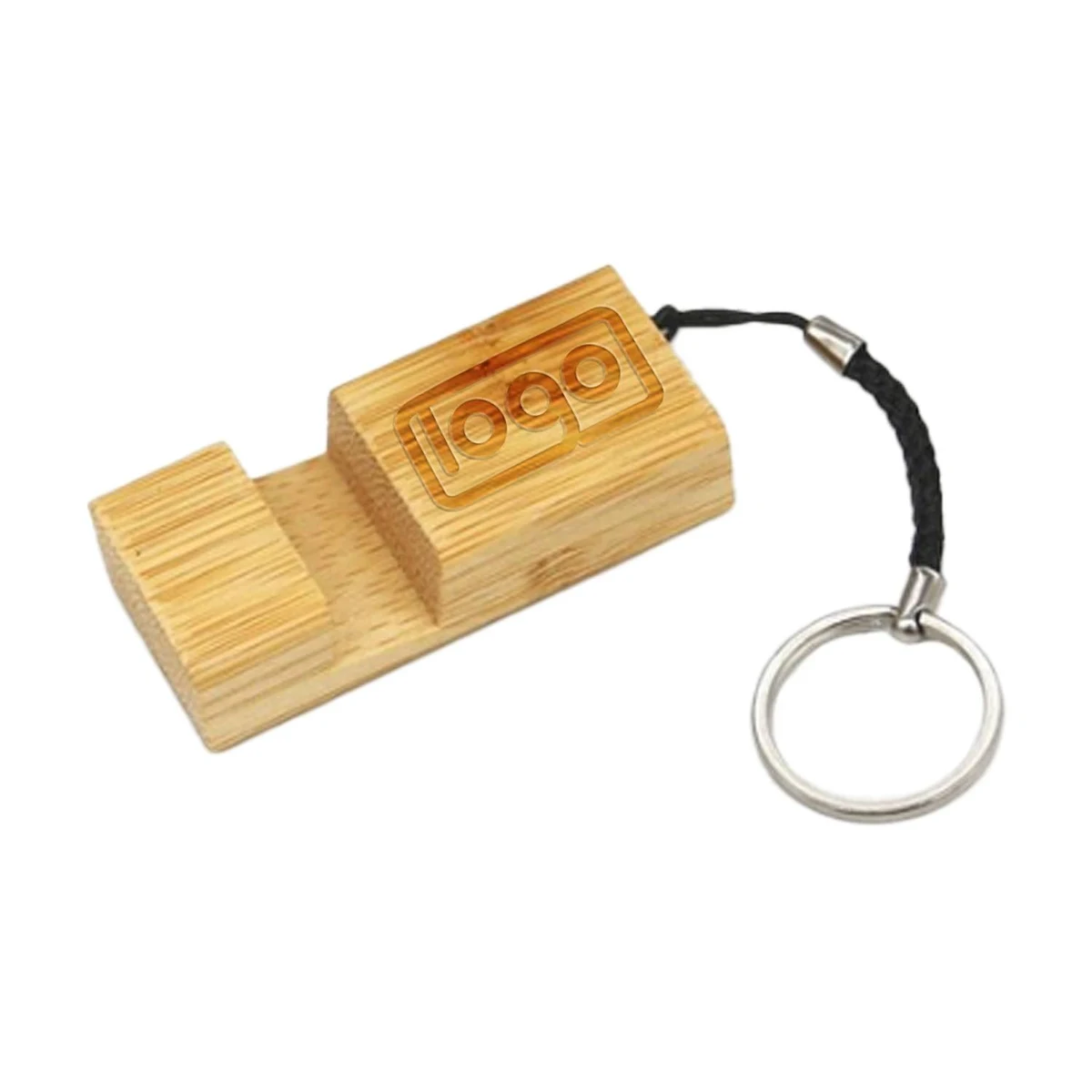 Bamboo Phone Stand Keychain 1
