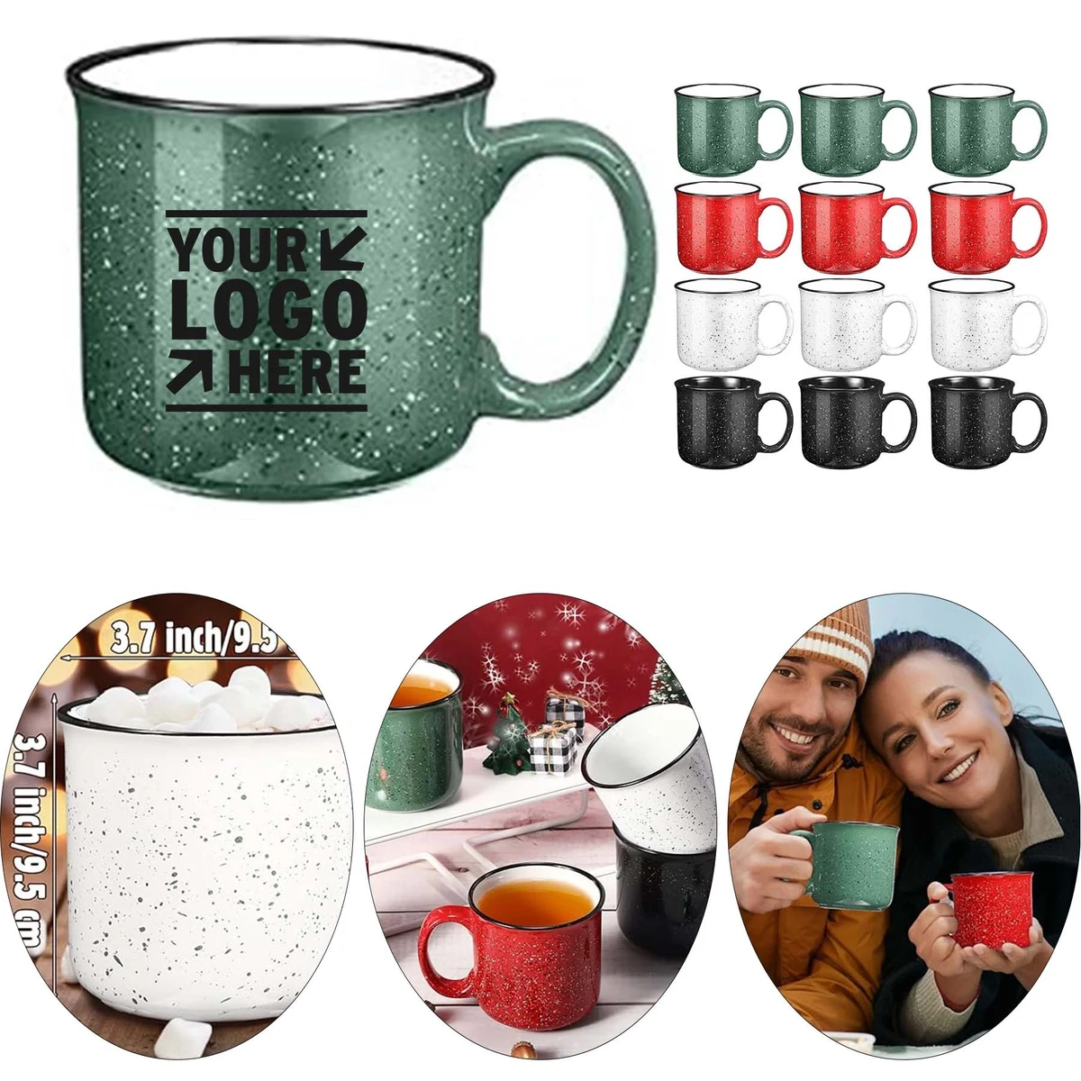 13 OZ Ceramic Gift Mug Speckled Camping Tea Hot Chocolate Campfire Coffee Cup 1