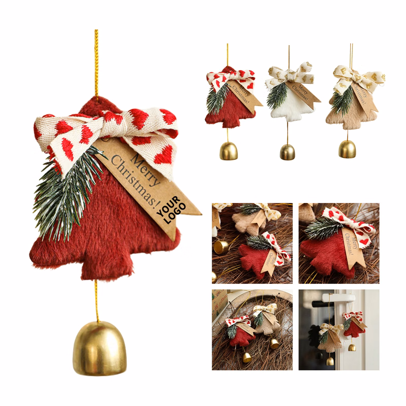 Holiday Tree Hanging Bell Ornament 3.4" Length X 2.4" Width