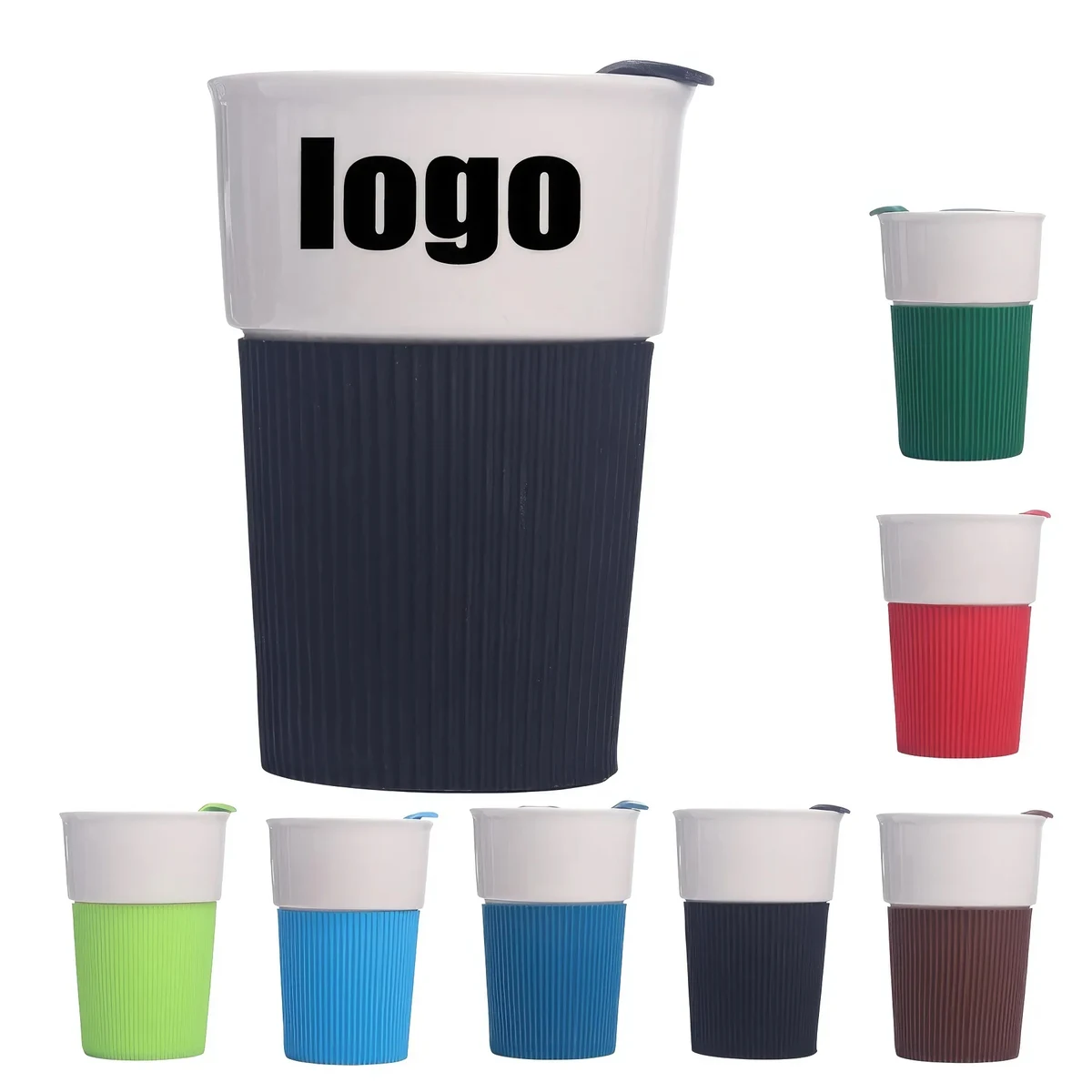 12 Oz Double Layer Covered Coffee Ceramic Cup 1