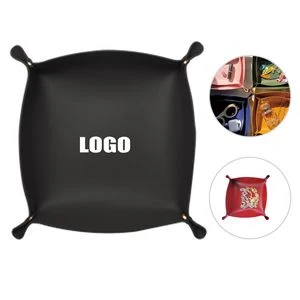 Large Square Foldable PU Leather Storage Box With Metal Clasps 1