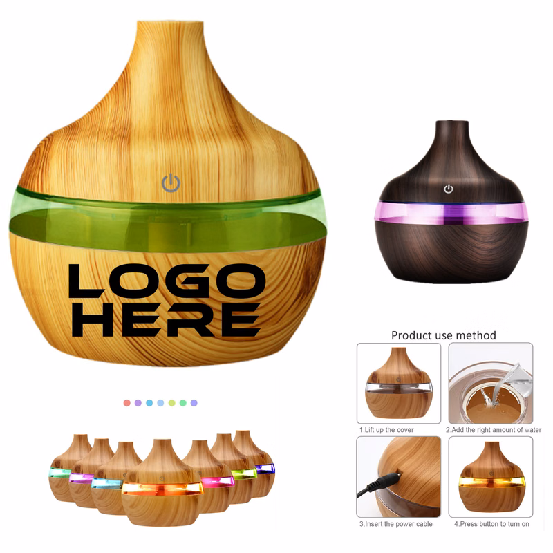 10oz USB Ultrasonic Aroma Diffuser Wood Grain