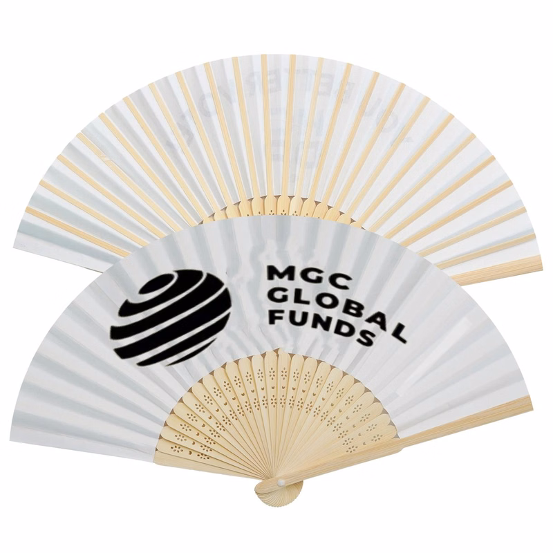 Personalized Paper Fan with Bamboo Handle ?C Handheld Fan