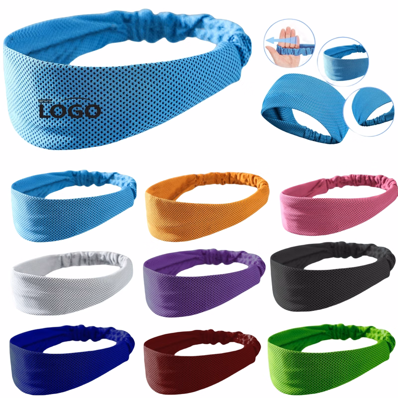 Unisex Cooling Running Headband Sweat Absorbing Stretch Fit for Summer Sports