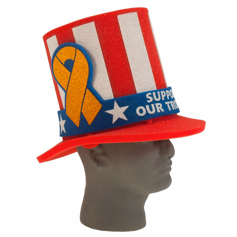 13" Foam Fan Hat, Ribbon Band