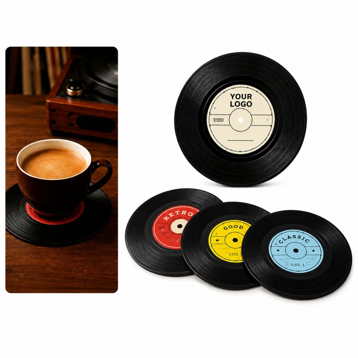 Vinyl Record Shaped Coaster 1