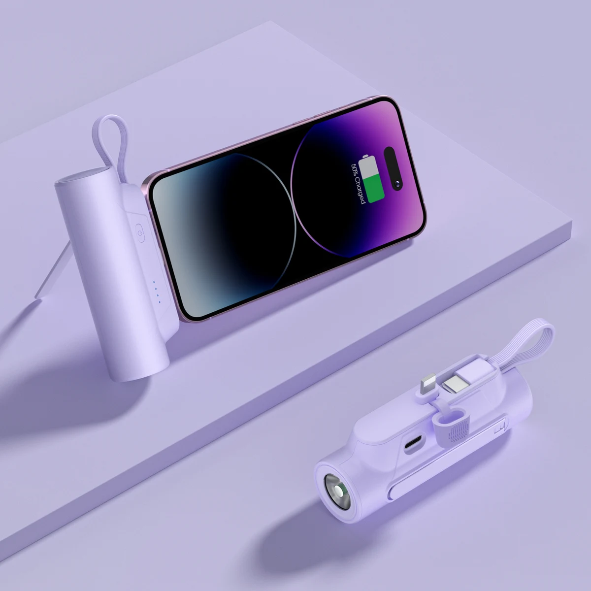 5000Mah Mini Capsules Charger With Flashlight 1